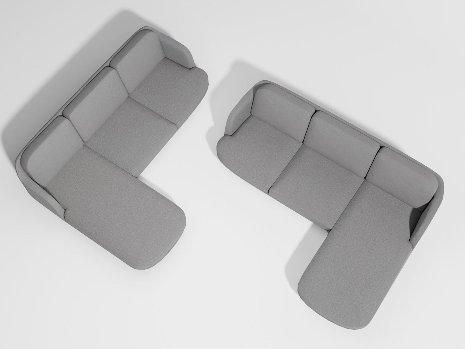 Lune sofa 3-seater with chaise longue 3D model_1