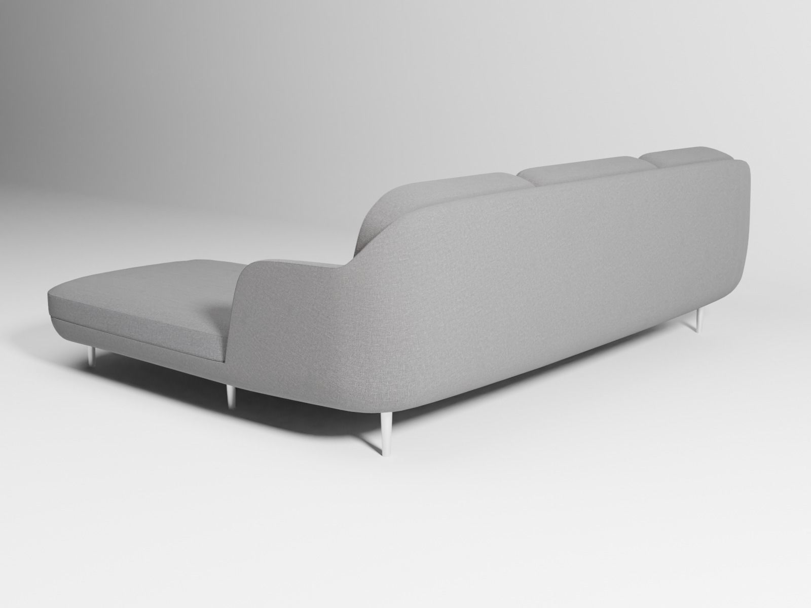 Lune sofa 3-seater with chaise longue 3D model_7