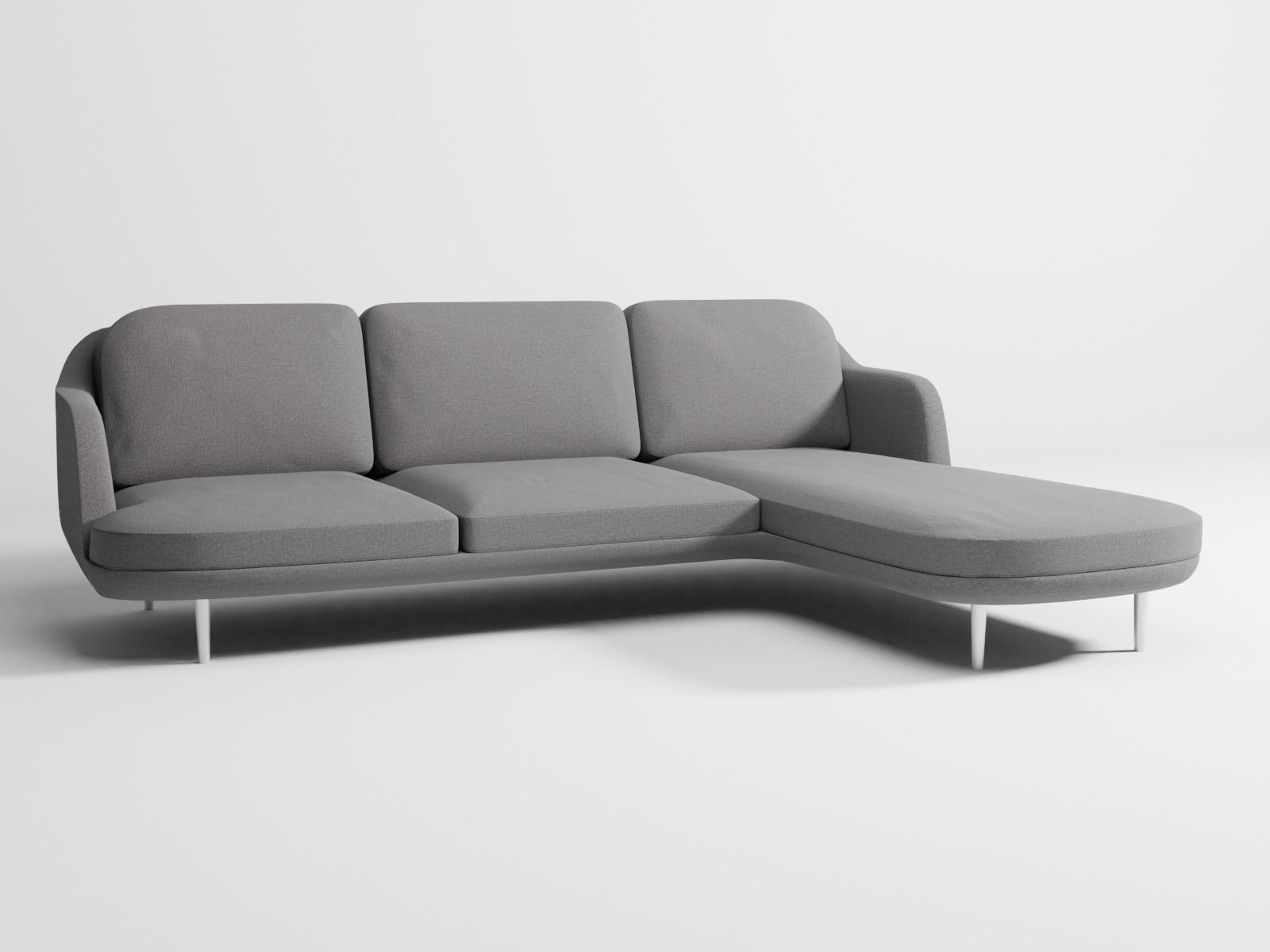 Lune sofa 3-seater with chaise longue 3D model_3