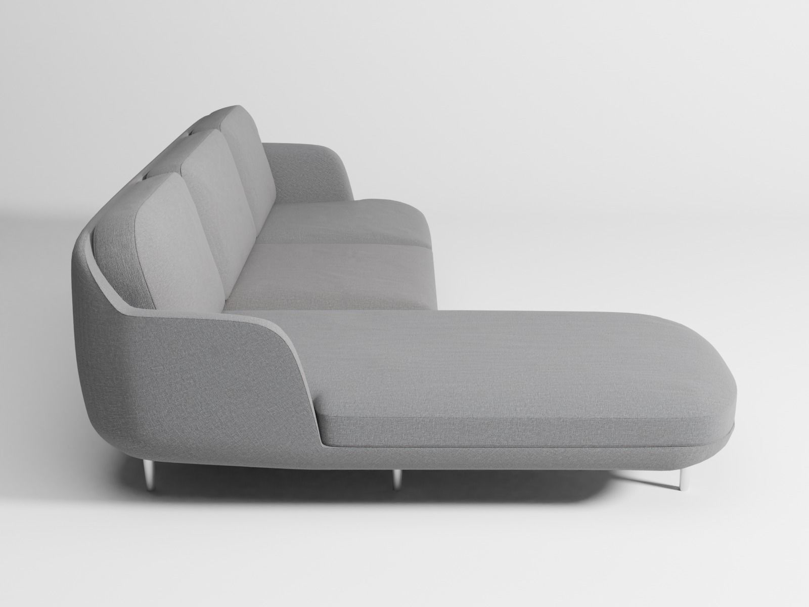 Lune sofa 3-seater with chaise longue 3D model_8