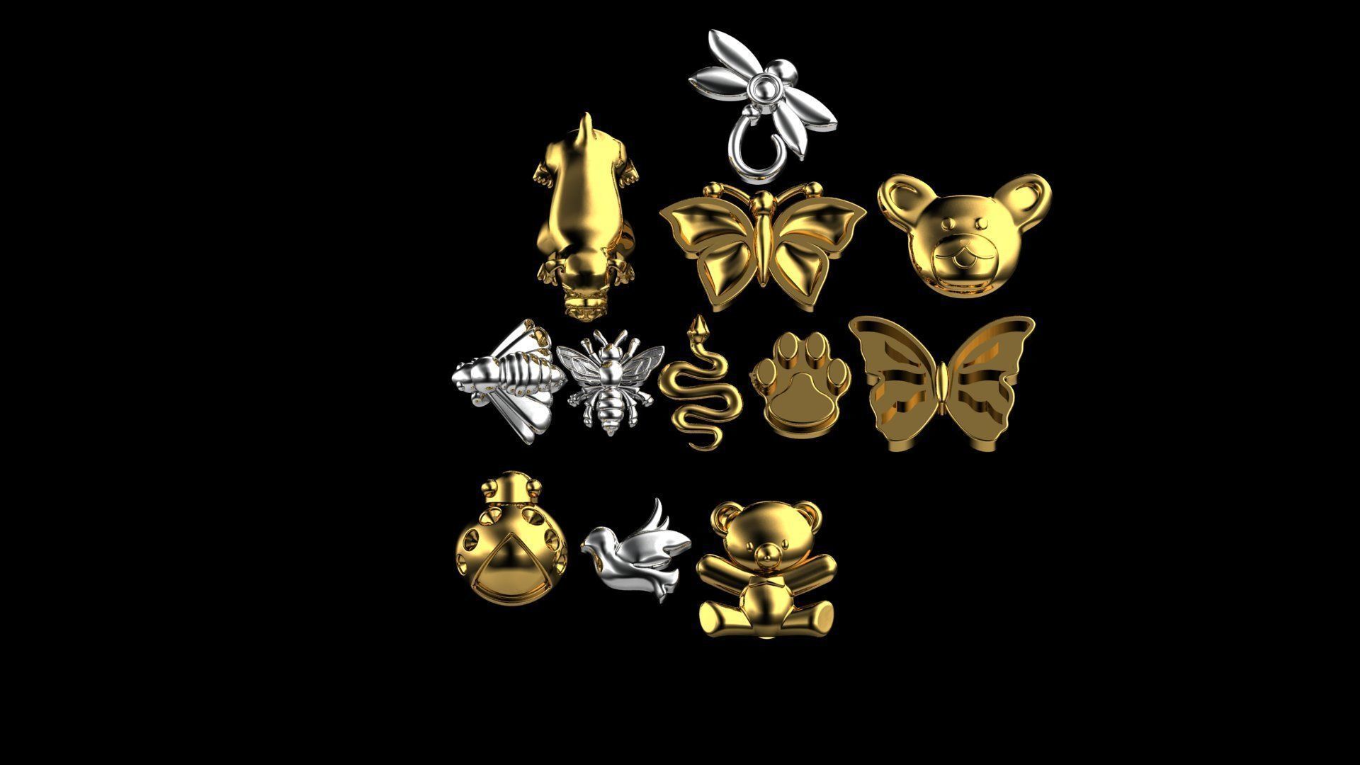 animals simplistic 3D print model_3