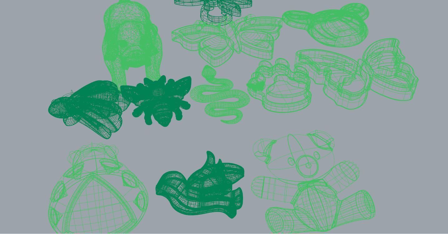 animals simplistic 3D print model_11