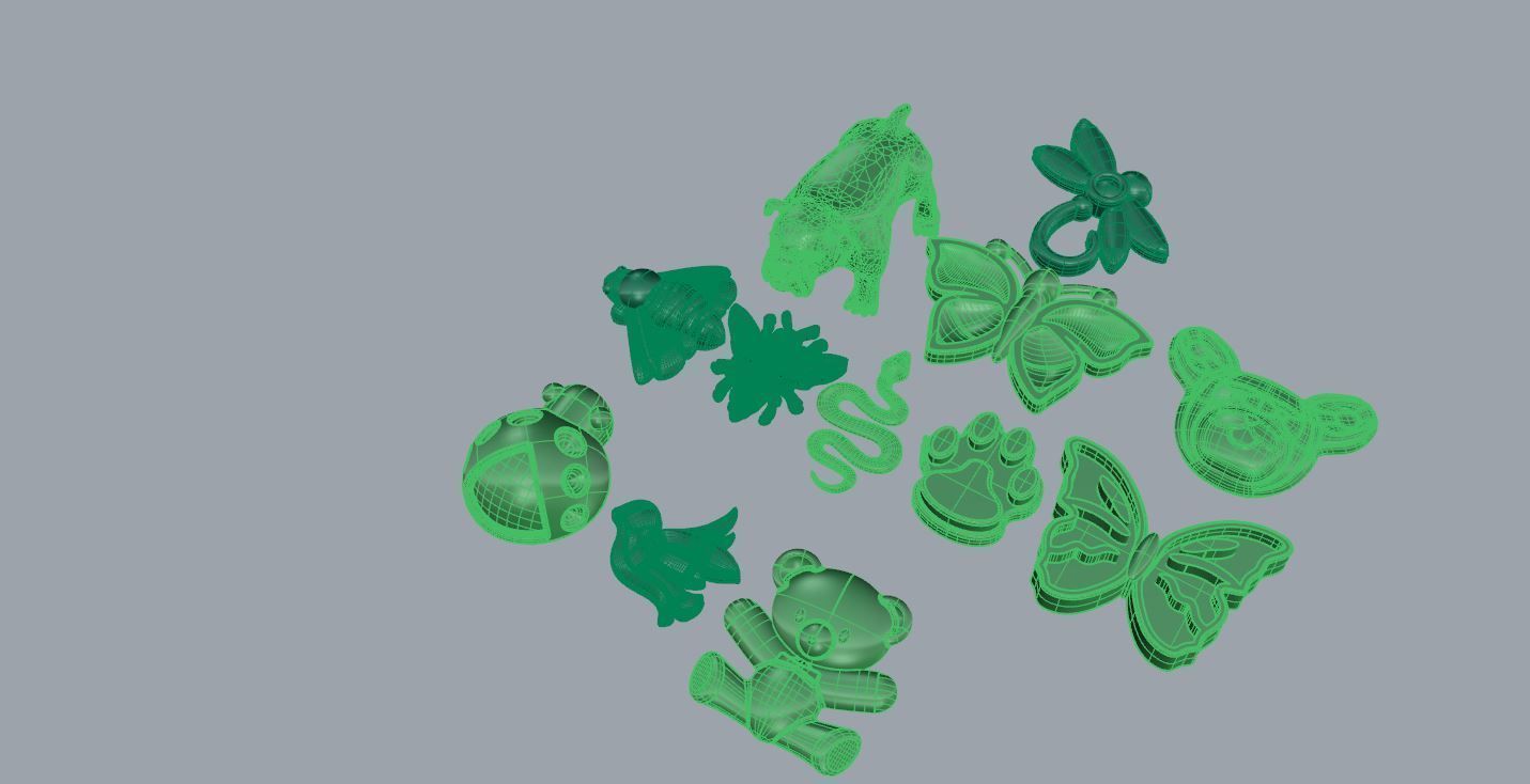 animals simplistic 3D print model_15