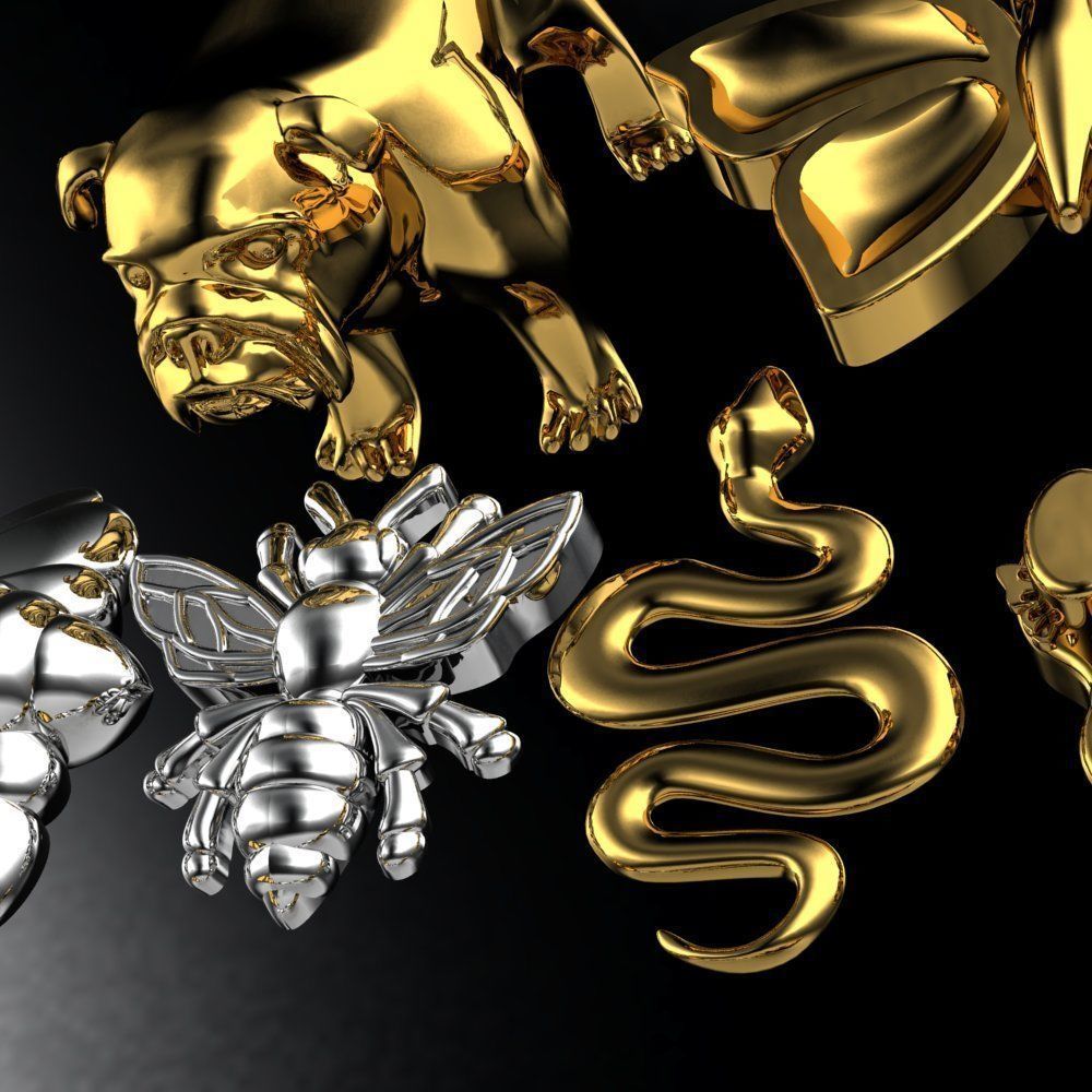 animals simplistic 3D print model_1