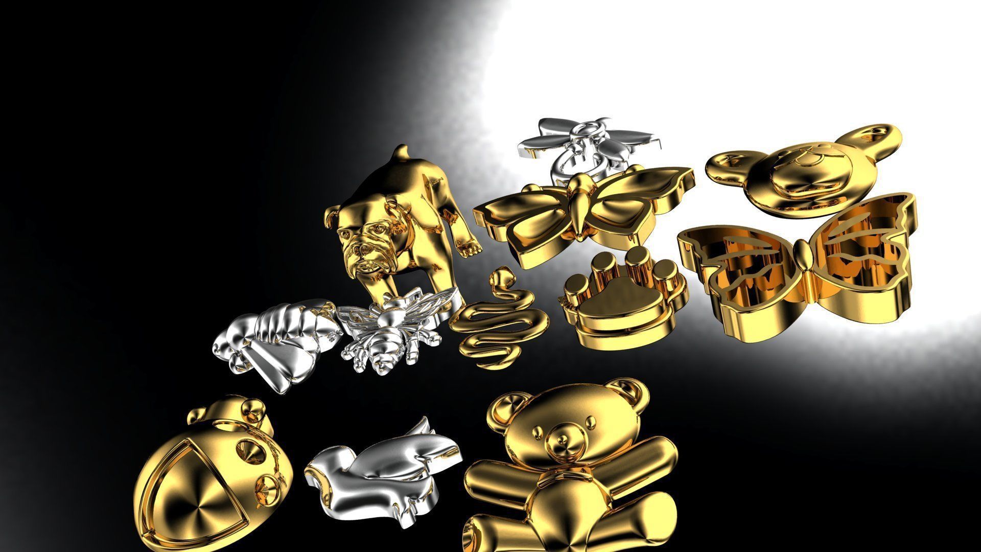 animals simplistic 3D print model_2