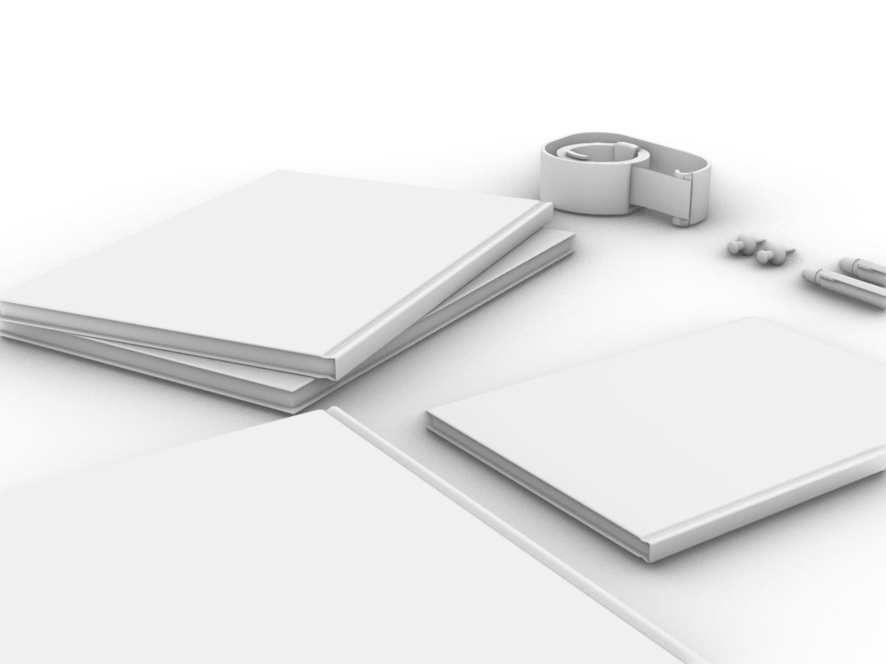 STATIONARY PACK Low-poly 3D model_1