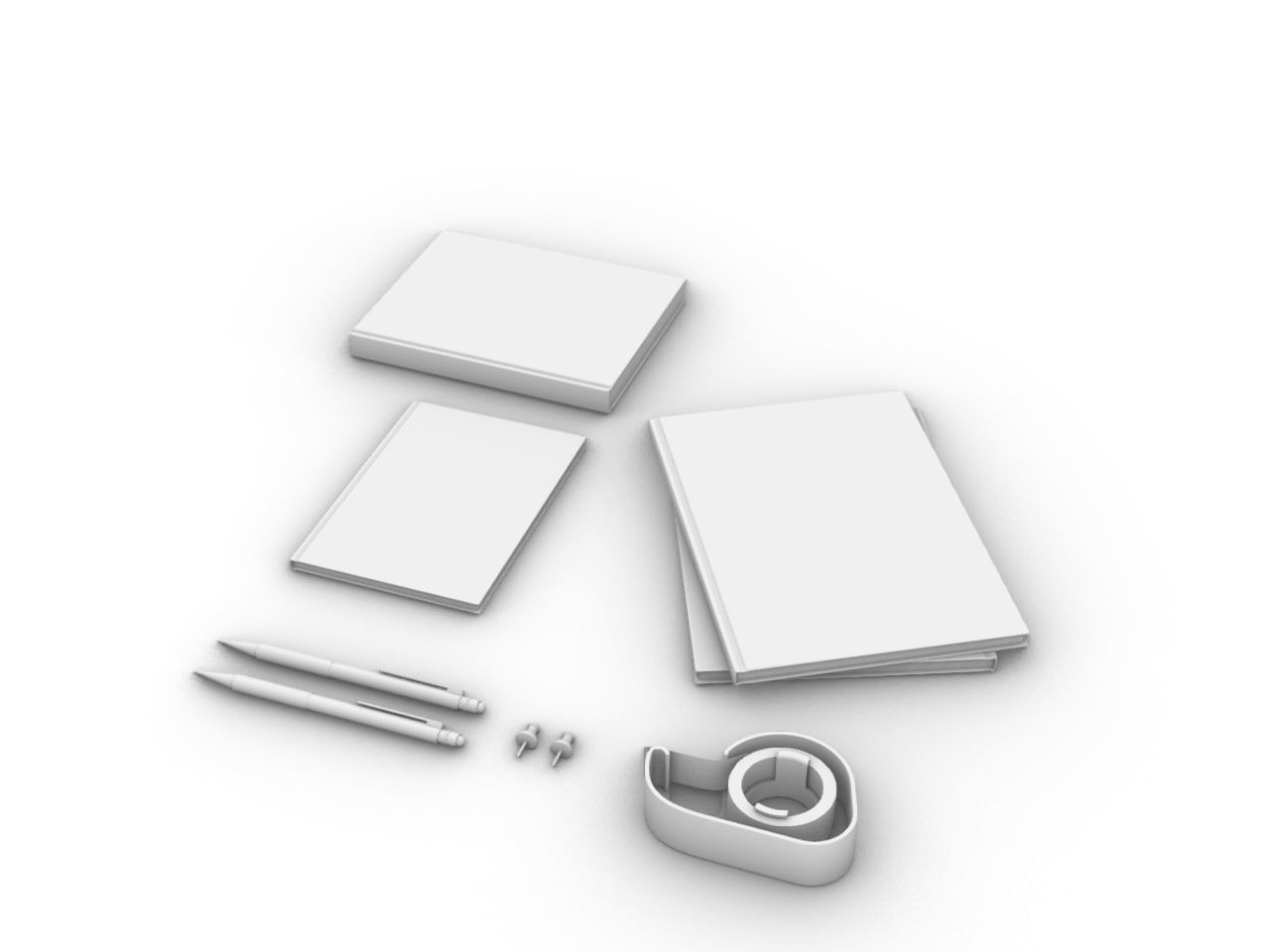 STATIONARY PACK Low-poly 3D model_2