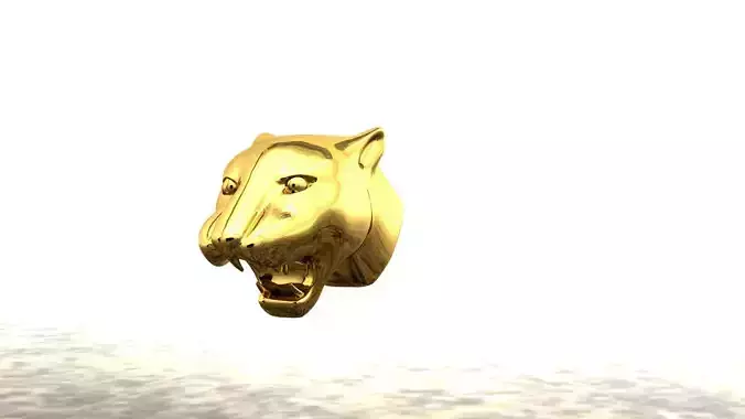 jaguar golden tiger head 3D print model