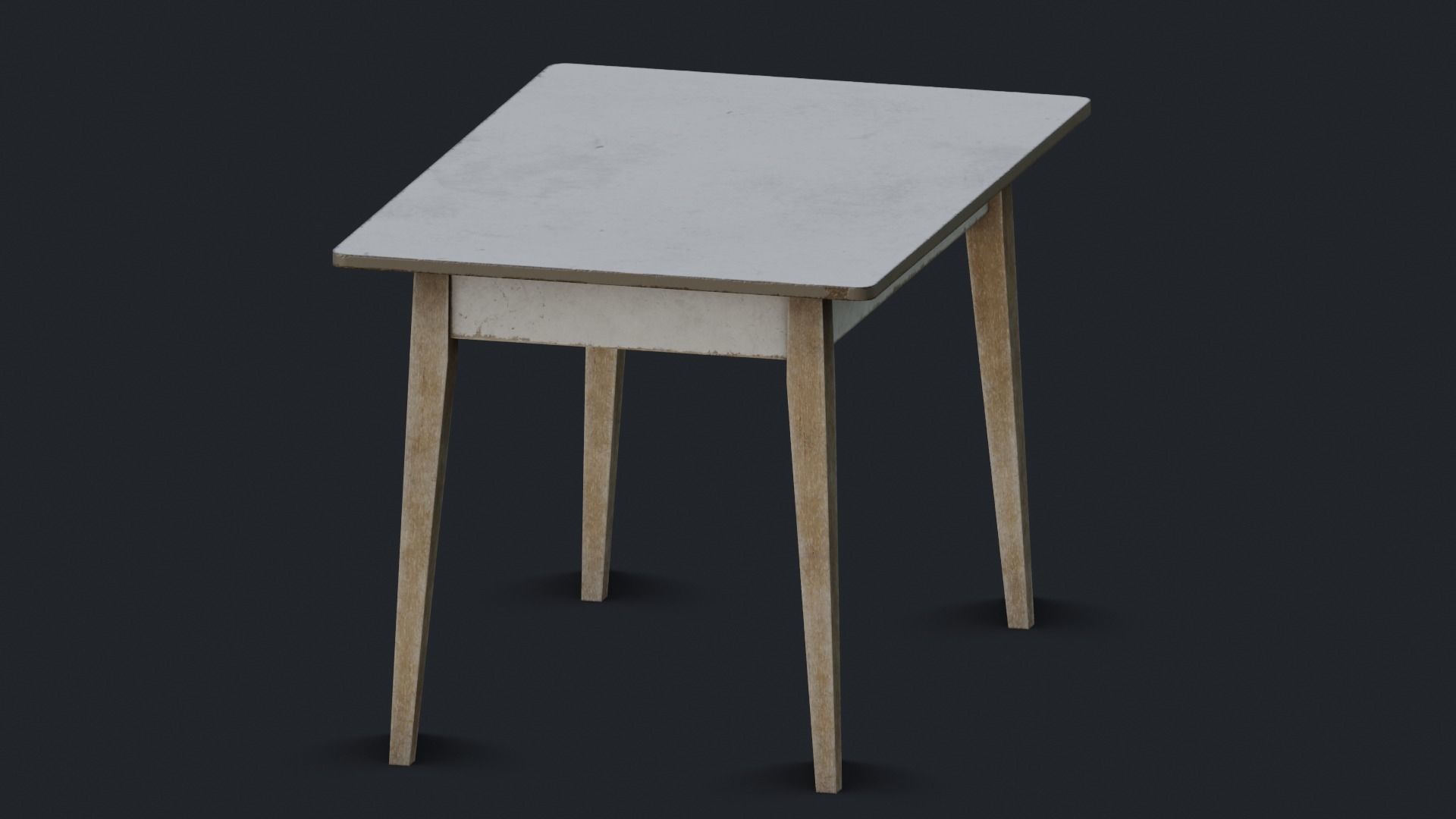 Old Dirty Kitchen Table Low-poly 3D model_6
