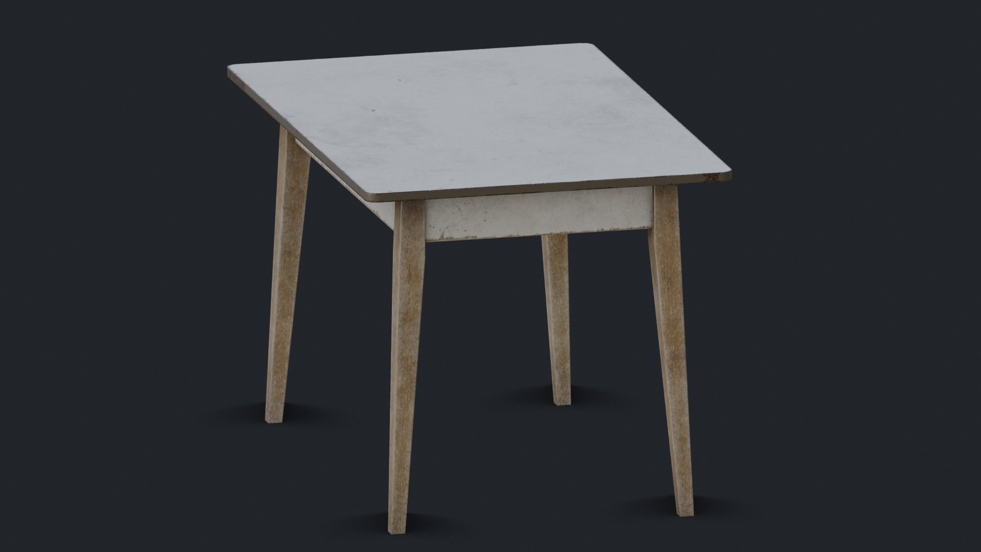 Old Dirty Kitchen Table Low-poly 3D model_4