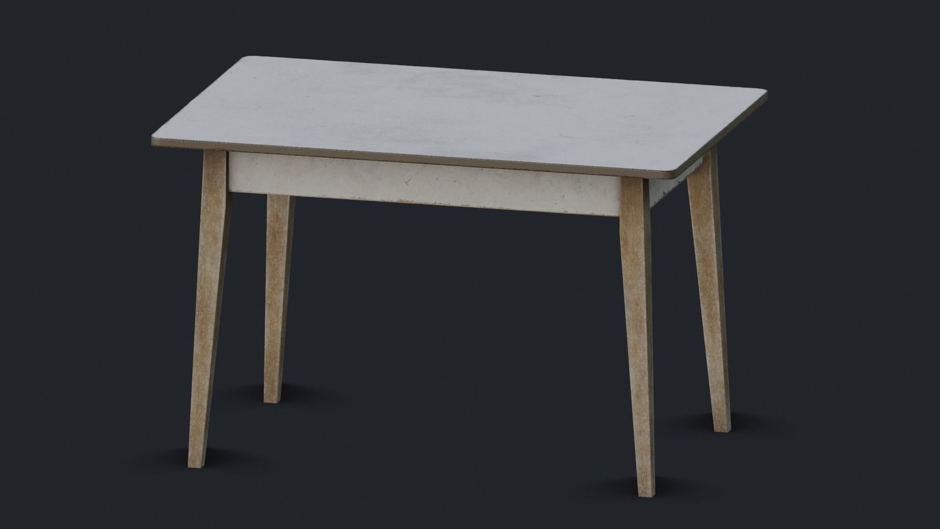Old Dirty Kitchen Table Low-poly 3D model_12