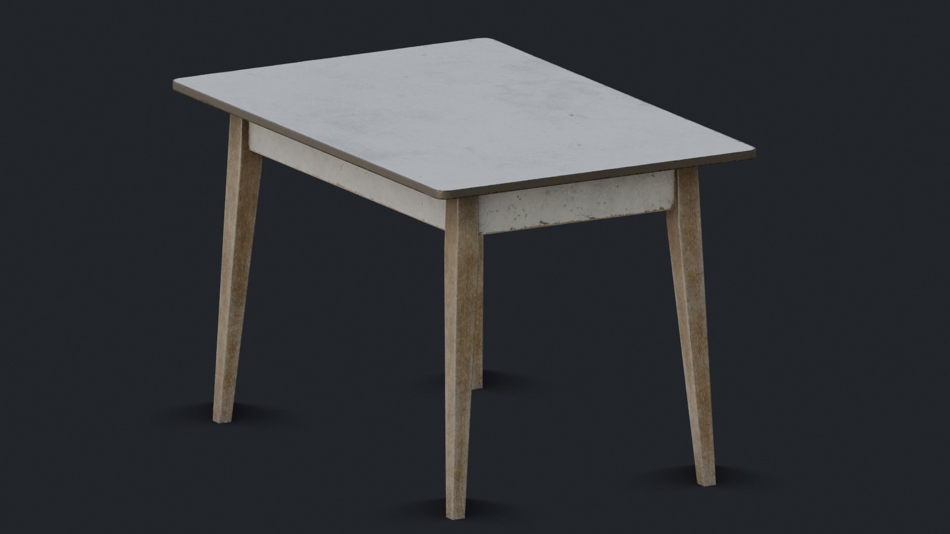Old Dirty Kitchen Table Low-poly 3D model_15