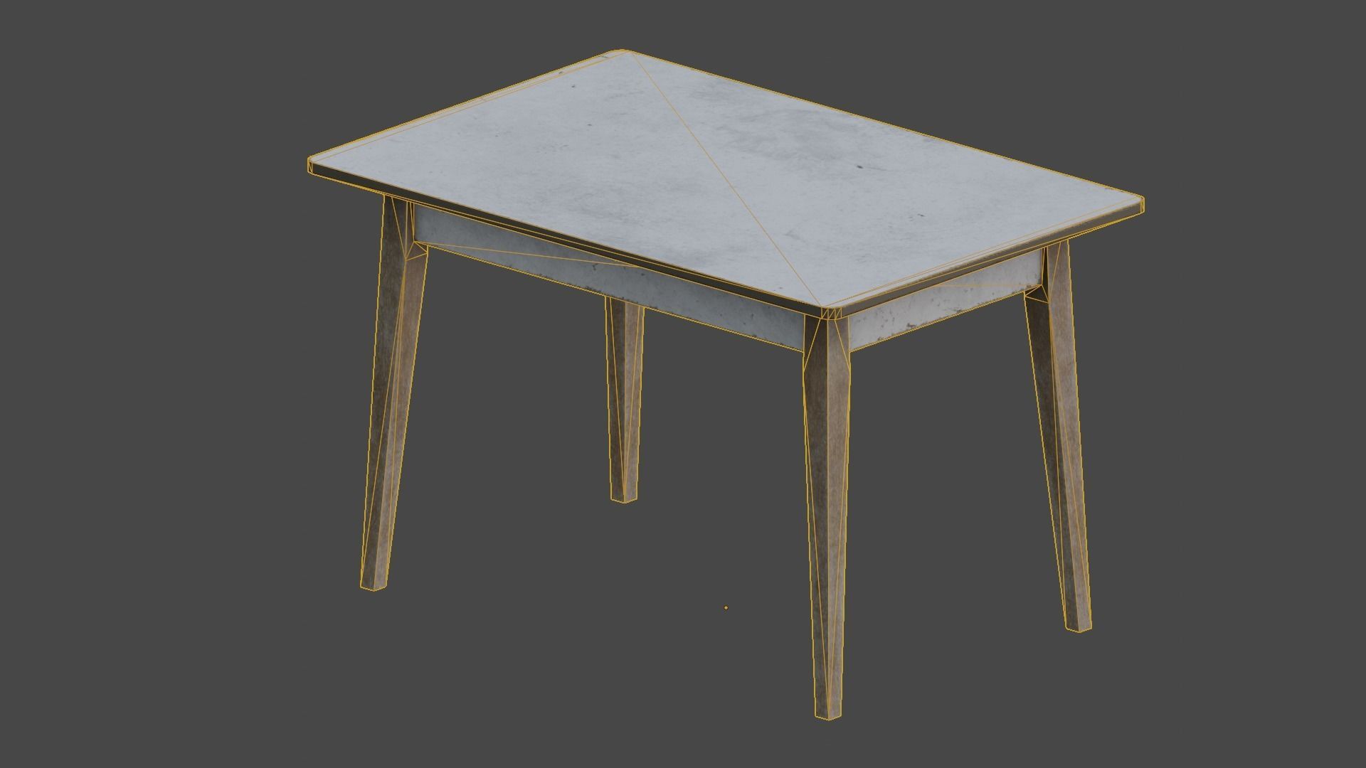 Old Dirty Kitchen Table Low-poly 3D model_1