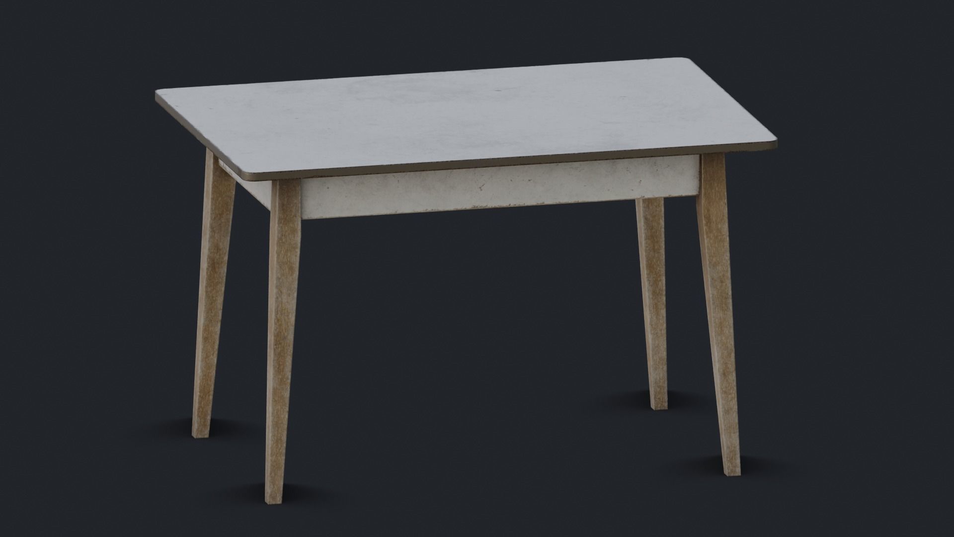 Old Dirty Kitchen Table Low-poly 3D model_10