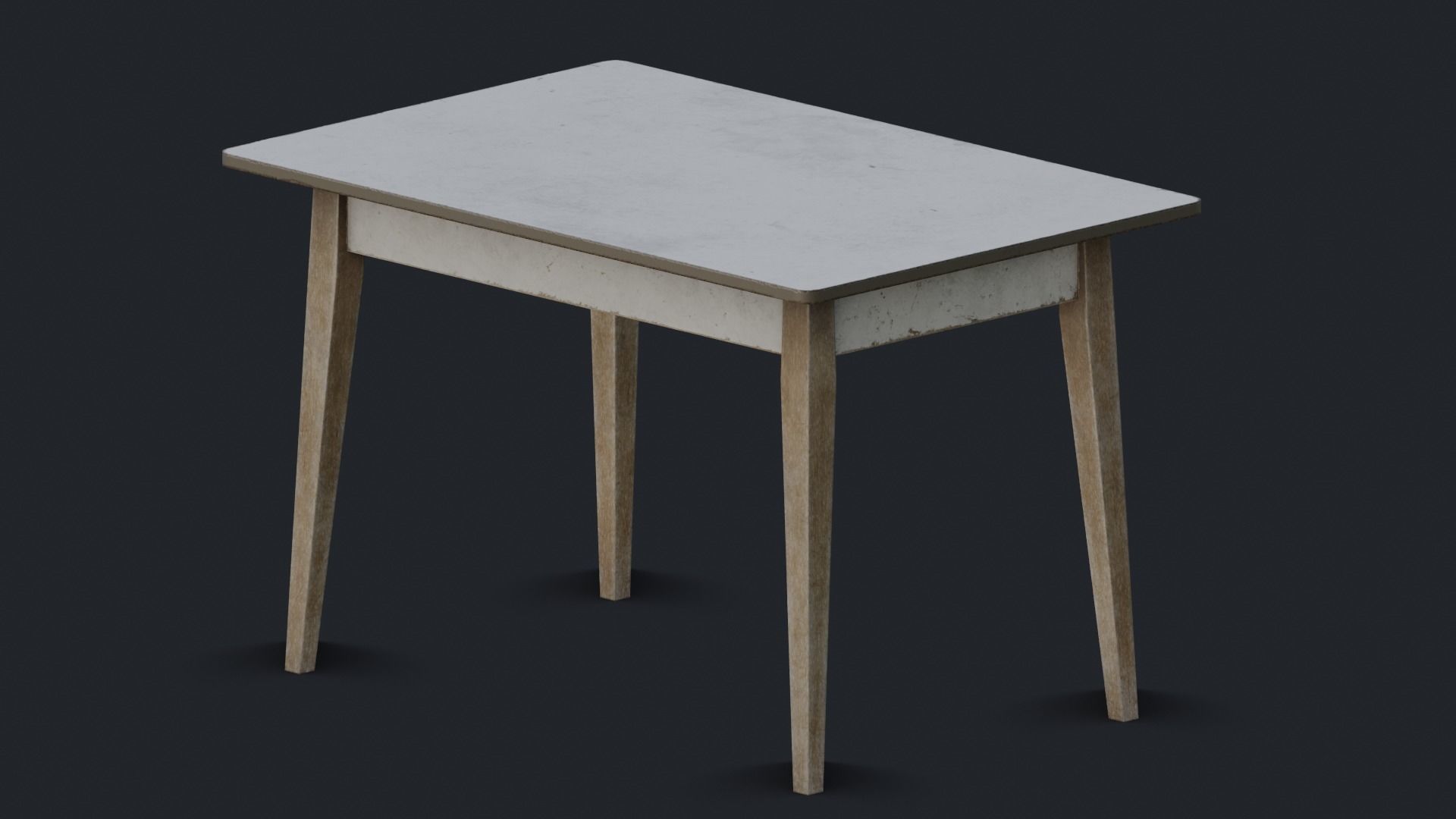 Old Dirty Kitchen Table Low-poly 3D model_14