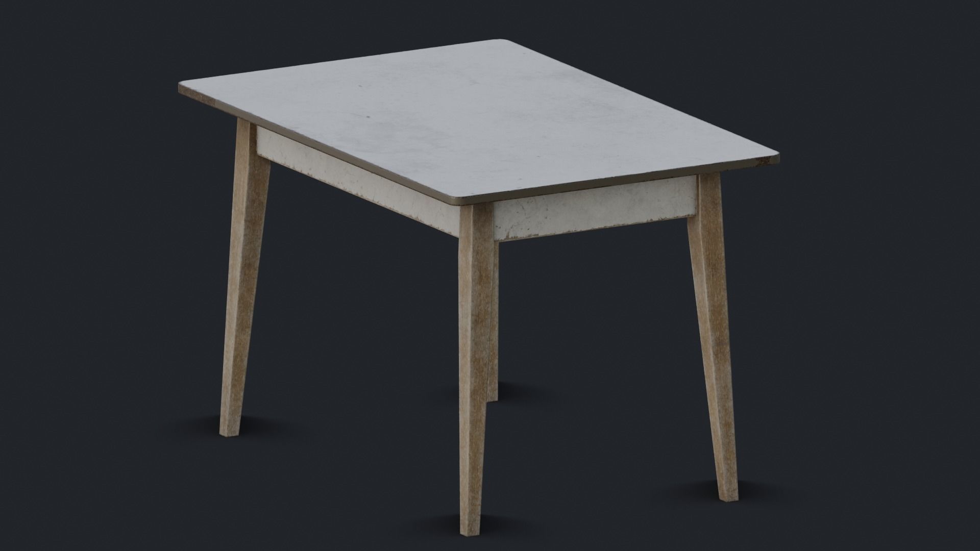 Old Dirty Kitchen Table Low-poly 3D model_3