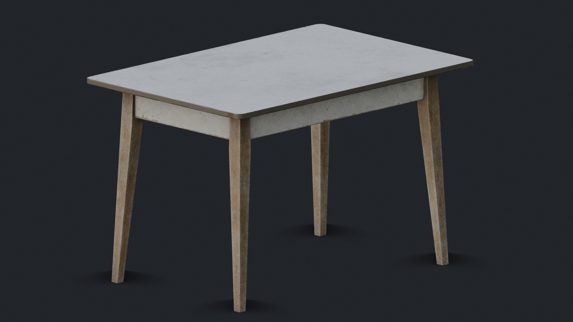 Old Dirty Kitchen Table Low-poly 3D model_8