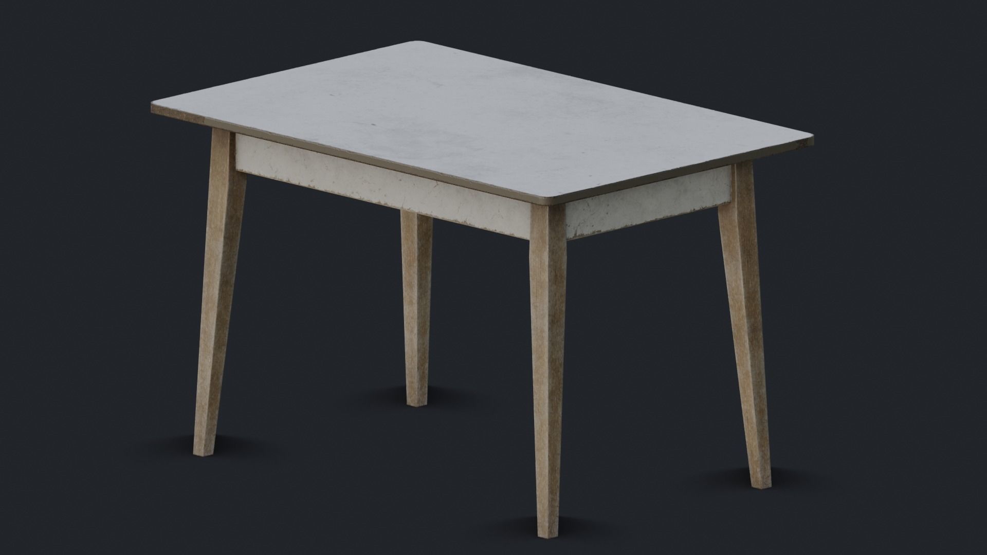 Old Dirty Kitchen Table Low-poly 3D model_2
