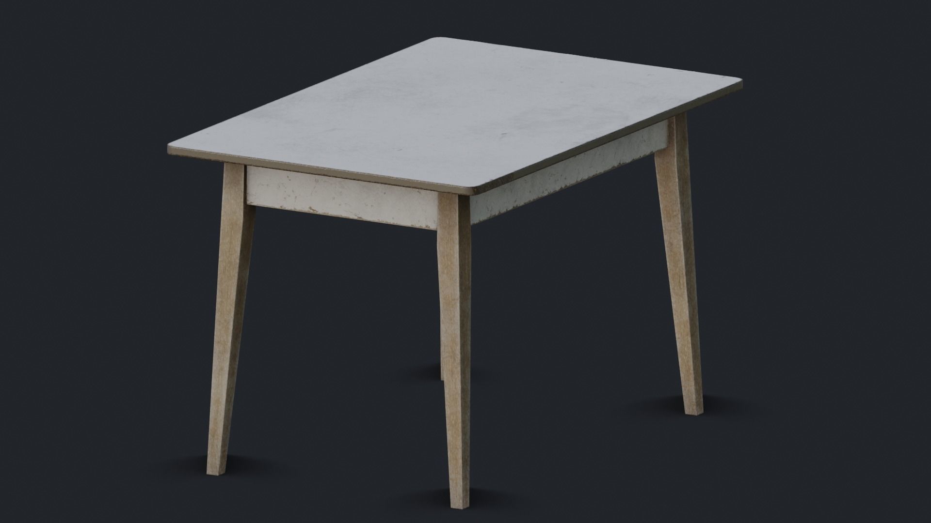 Old Dirty Kitchen Table Low-poly 3D model_19