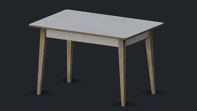 Old Dirty Kitchen Table Low-poly 3D model