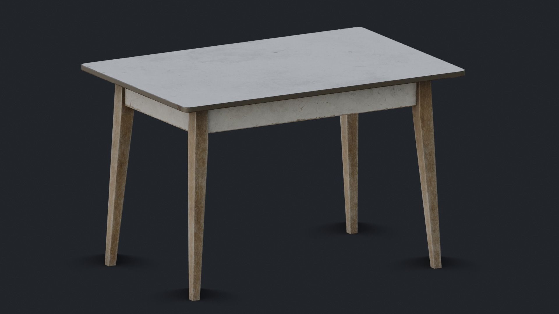 Old Dirty Kitchen Table Low-poly 3D model_9