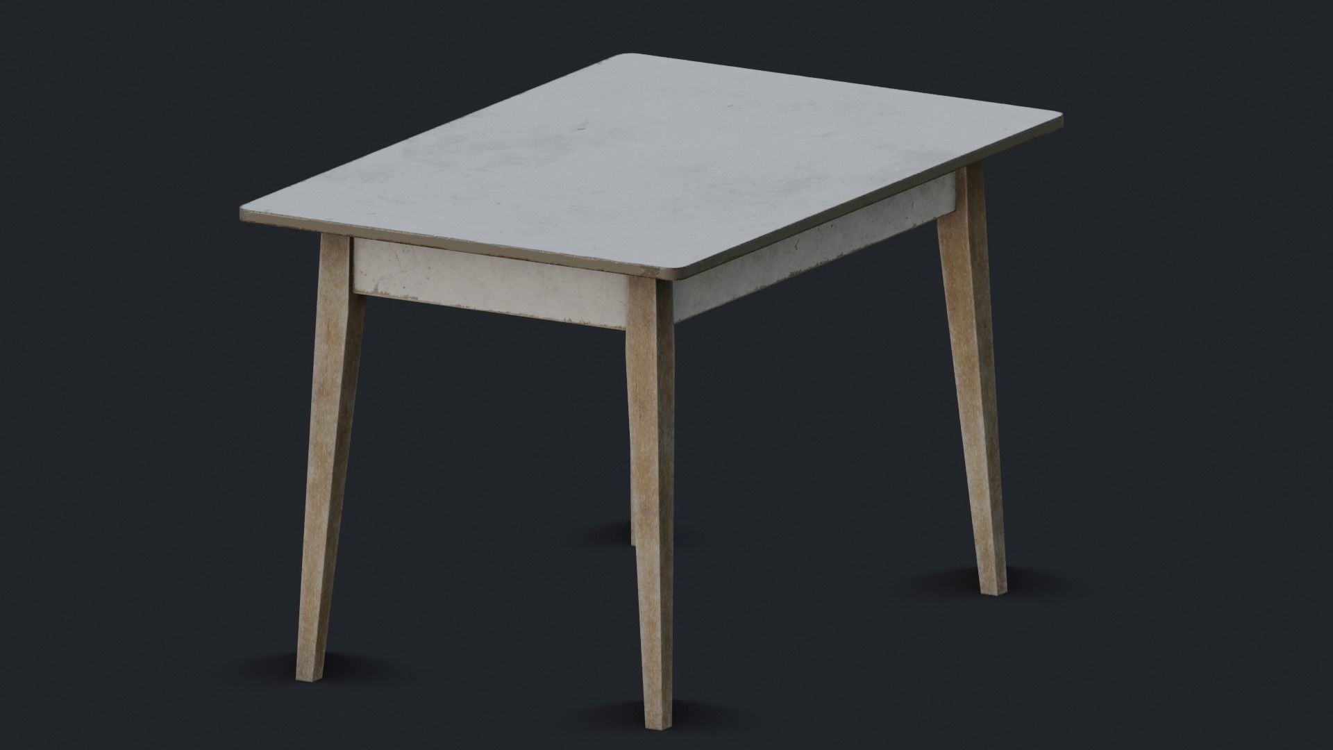 Old Dirty Kitchen Table Low-poly 3D model_7
