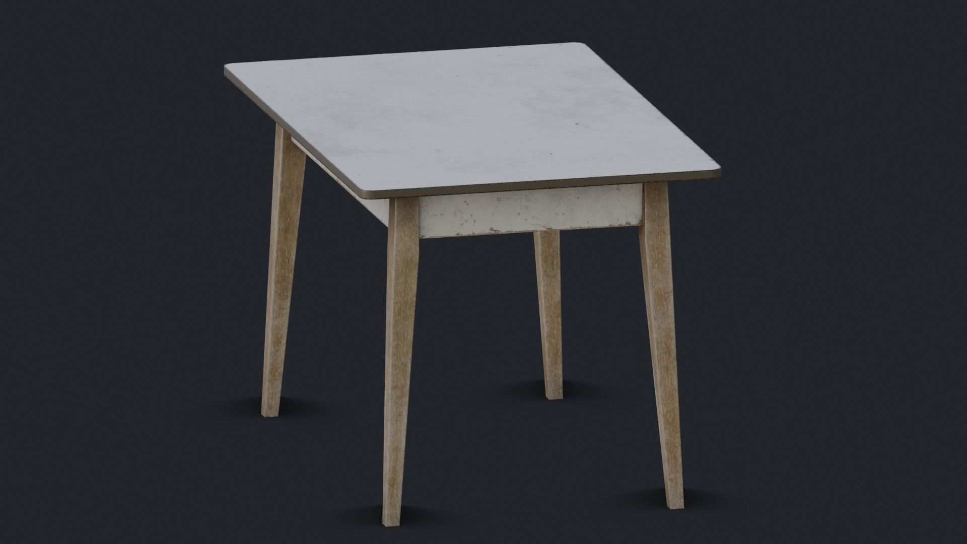 Old Dirty Kitchen Table Low-poly 3D model_16