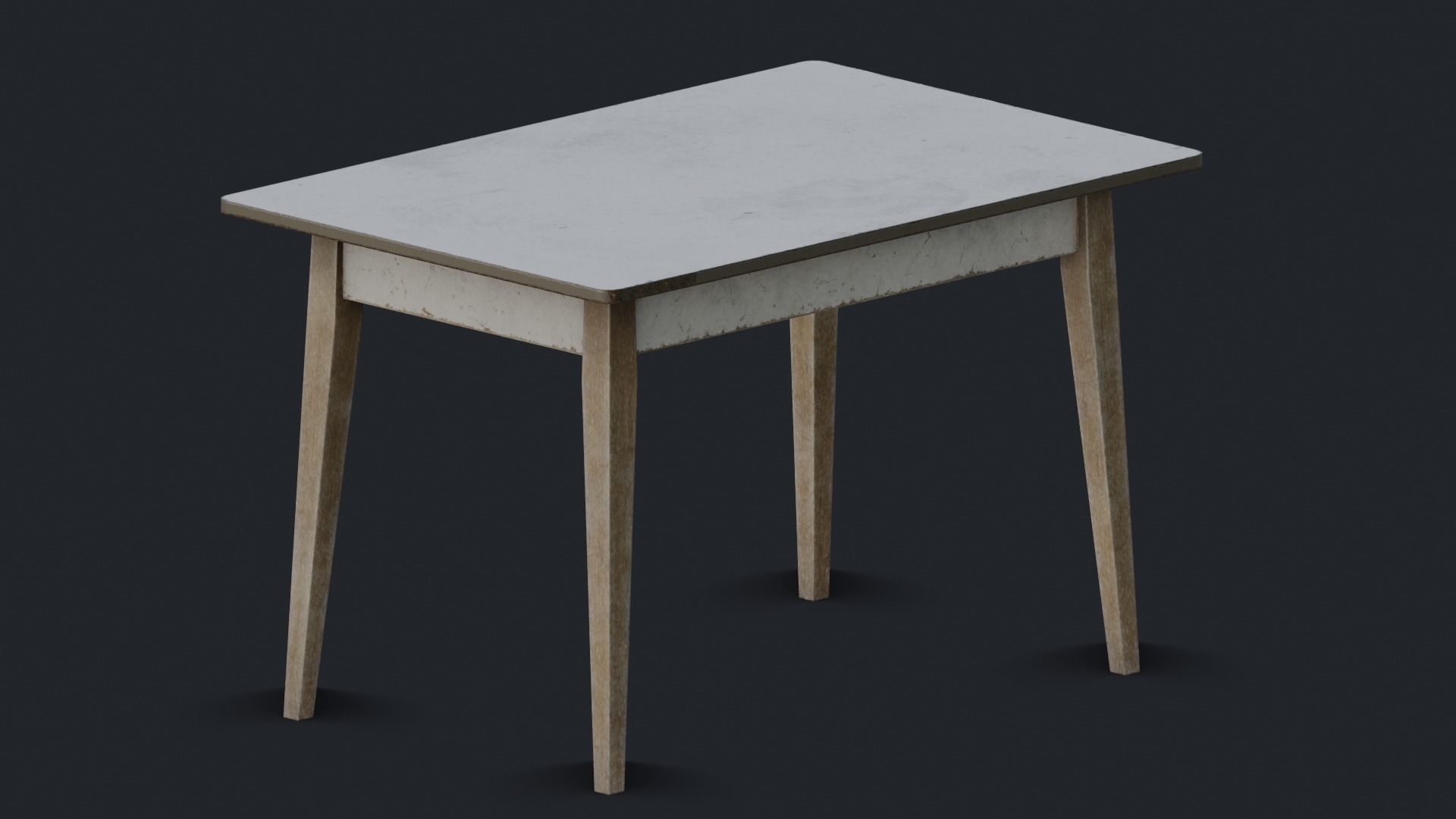 Old Dirty Kitchen Table Low-poly 3D model_20