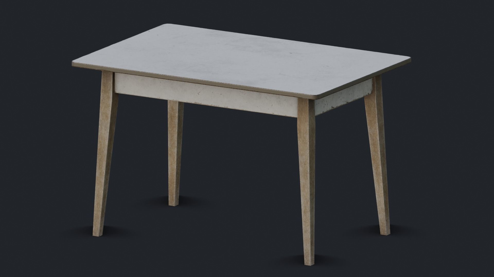 Old Dirty Kitchen Table Low-poly 3D model_13