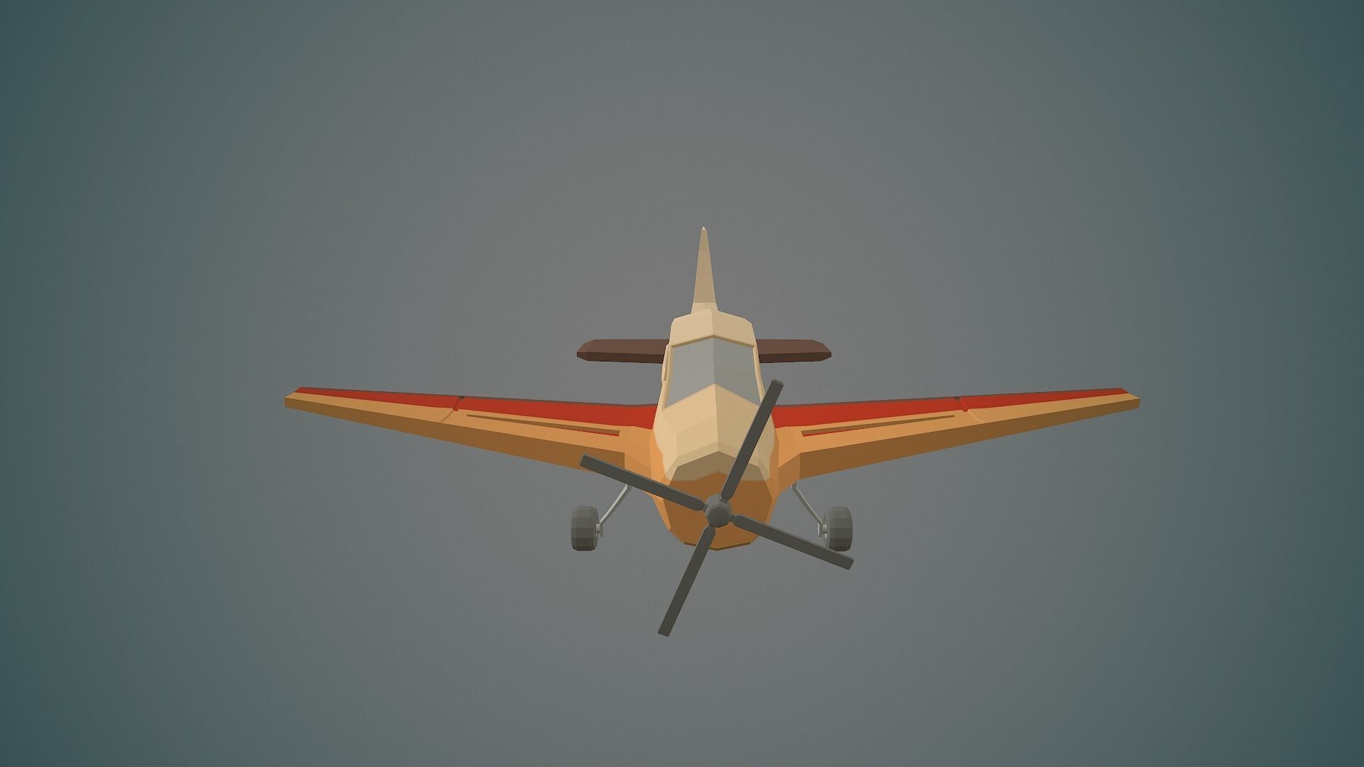 Airplane cartoon - 03 Low-poly 3D model_7