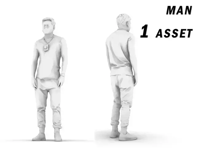 MAN STANDING  Low-poly 3D model