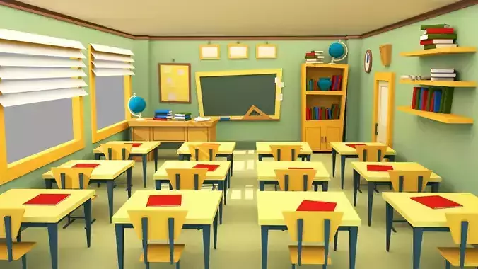 Classroom Cartoon 3D model
