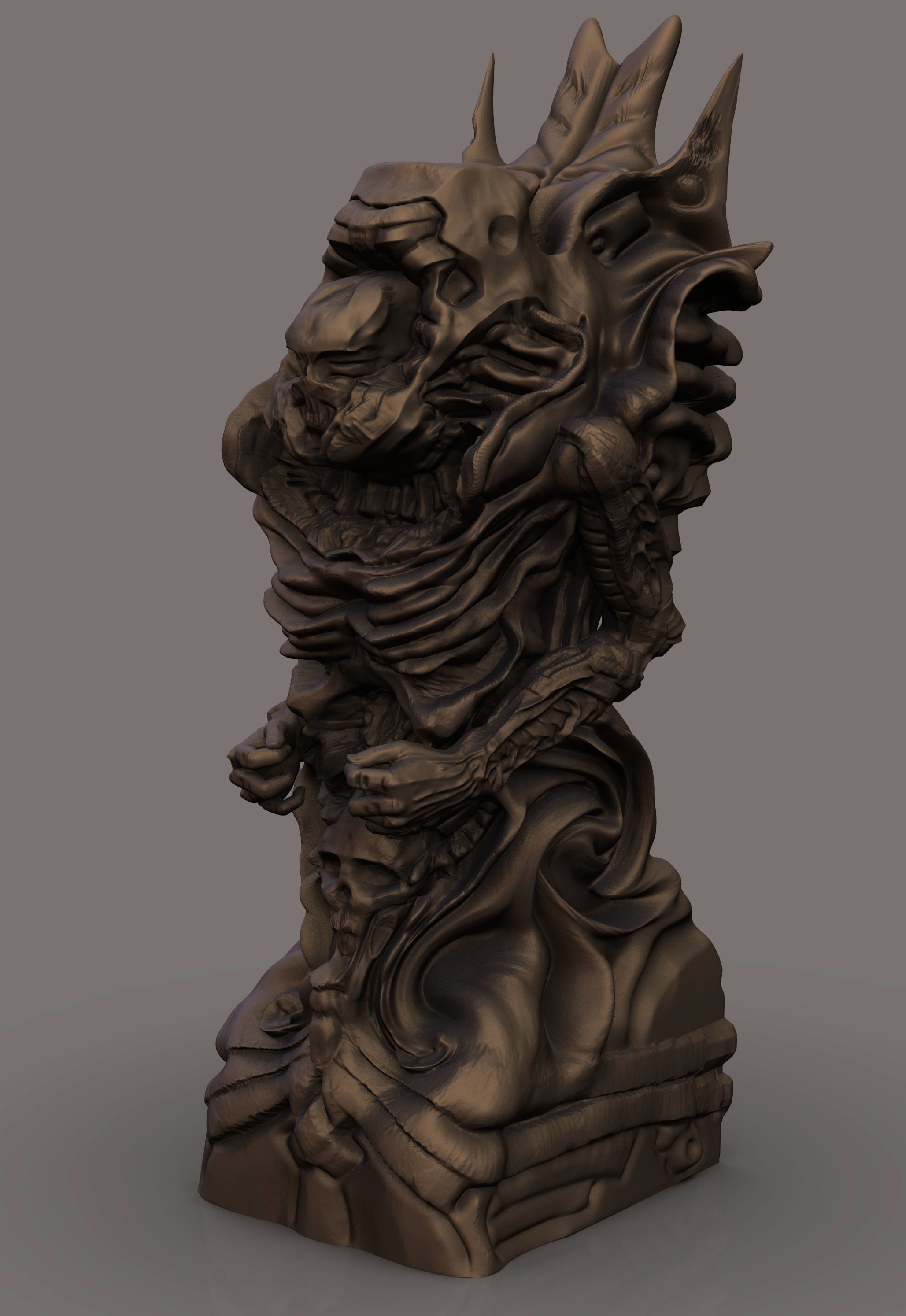 Gigeresqe statue of skeleton 3D print model_2
