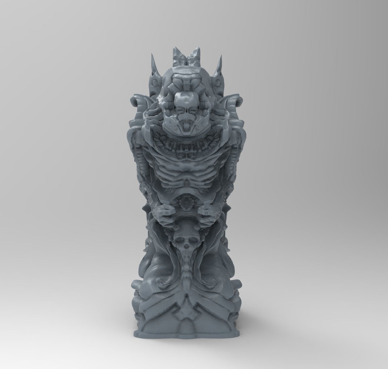 Gigeresqe statue of skeleton 3D print model_5