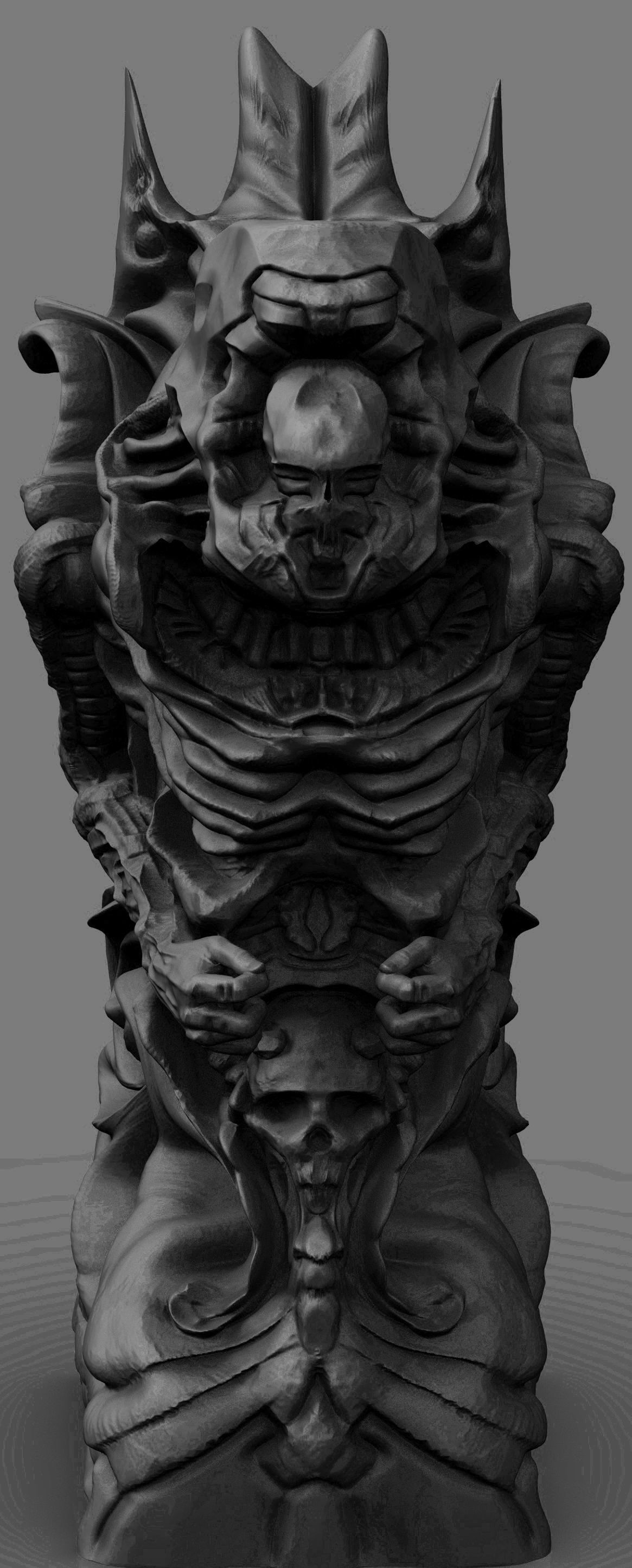 Gigeresqe statue of skeleton 3D print model_4