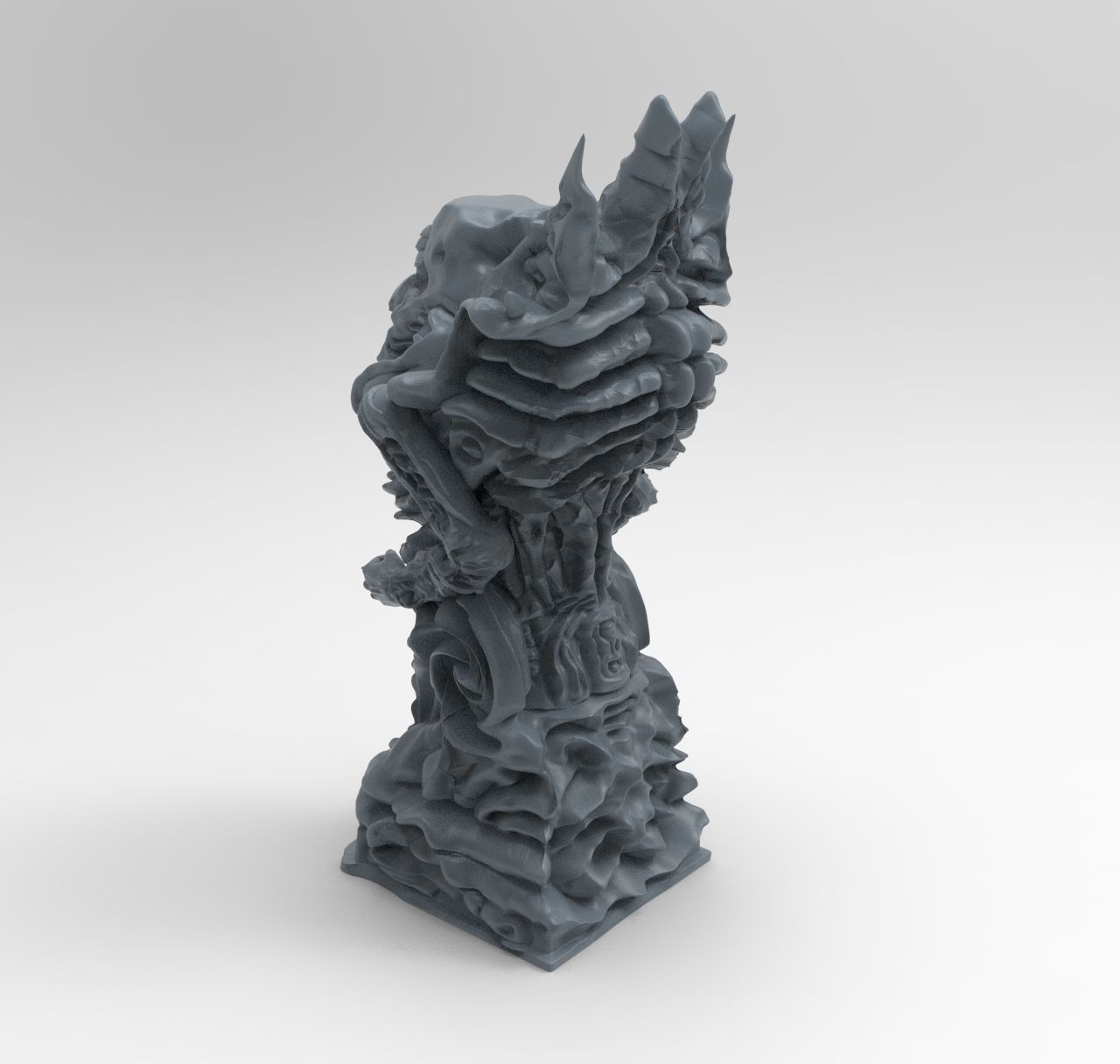 Gigeresqe statue of skeleton 3D print model_8