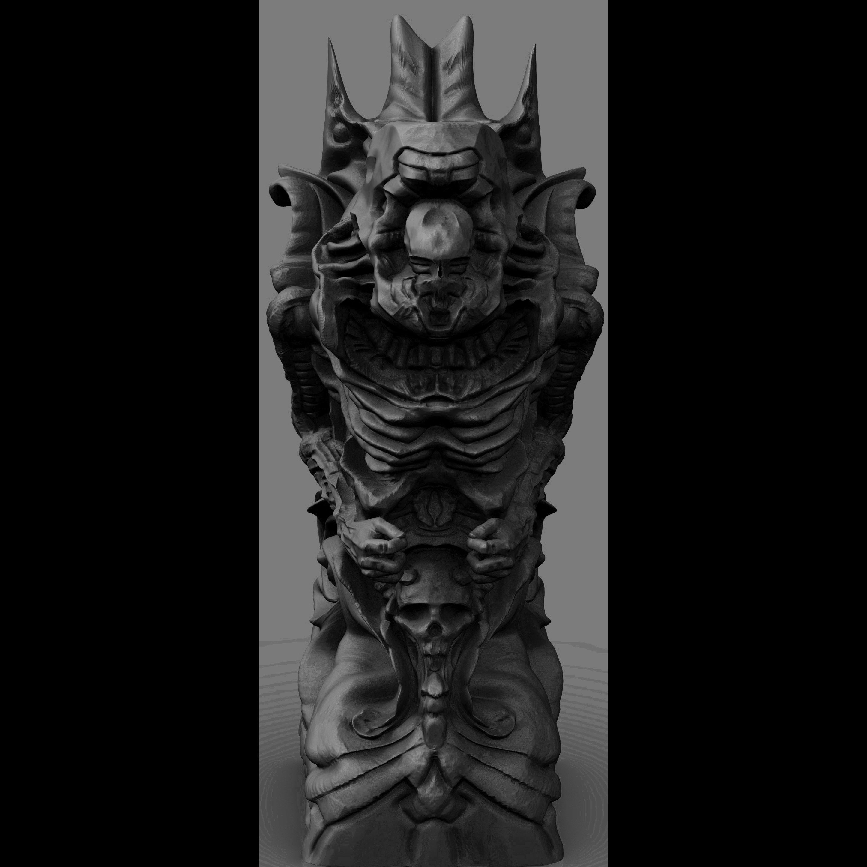 Gigeresqe statue of skeleton 3D print model_1