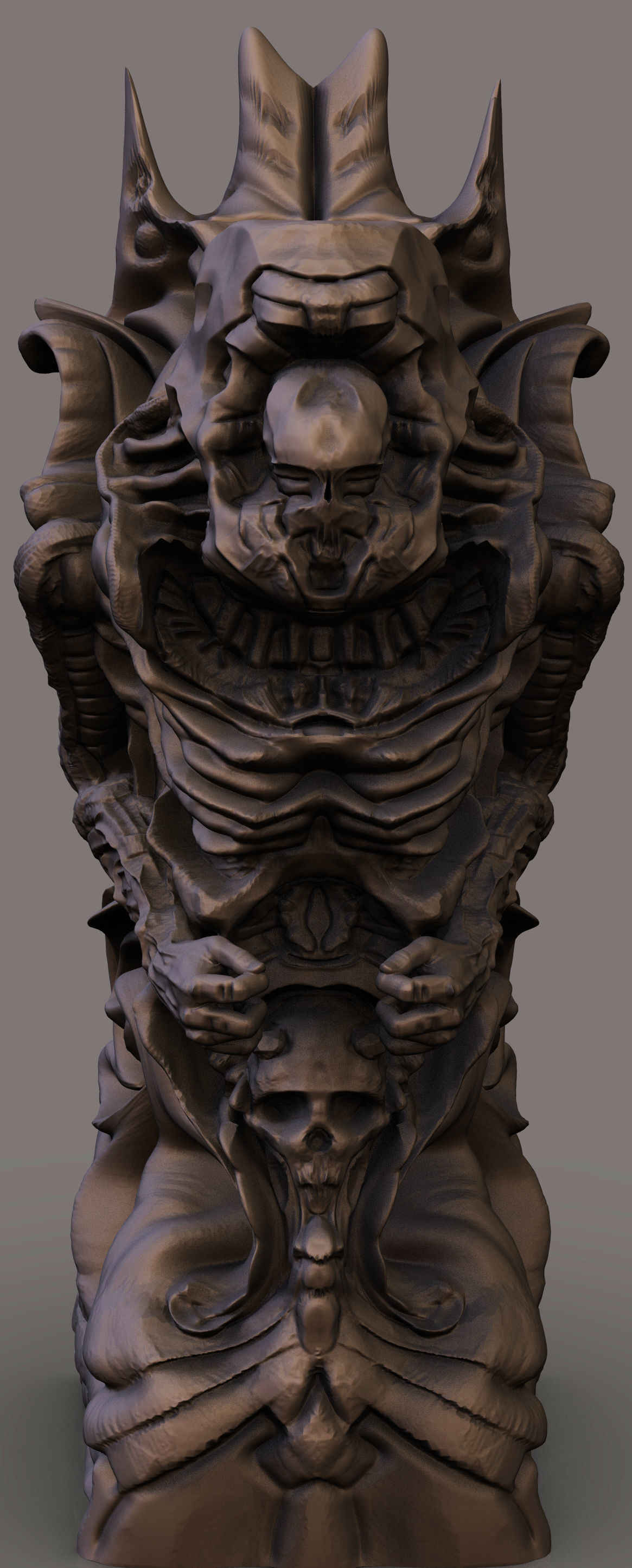 Gigeresqe statue of skeleton 3D print model_3