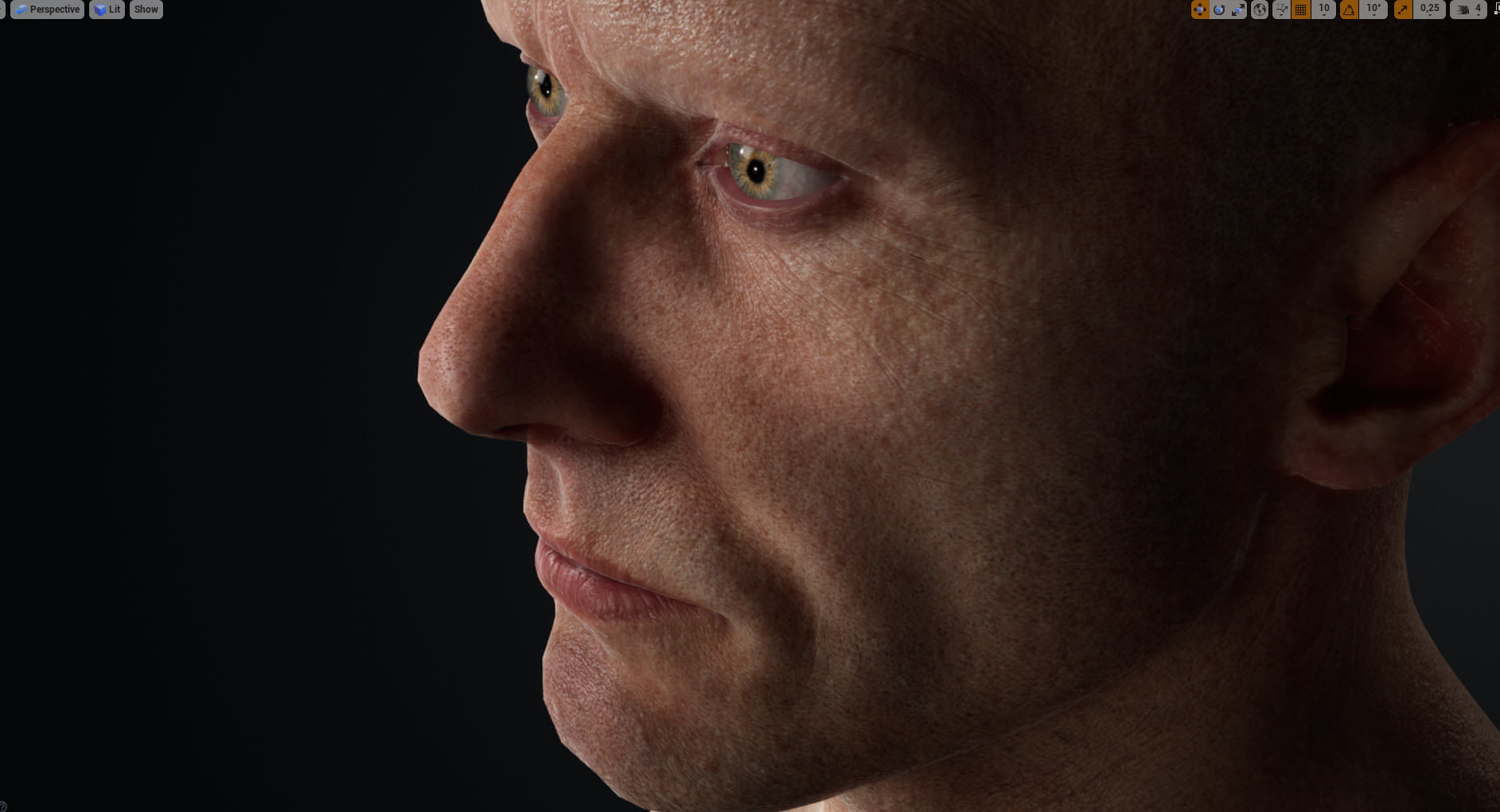 High quality male head Low-poly 3D model_4