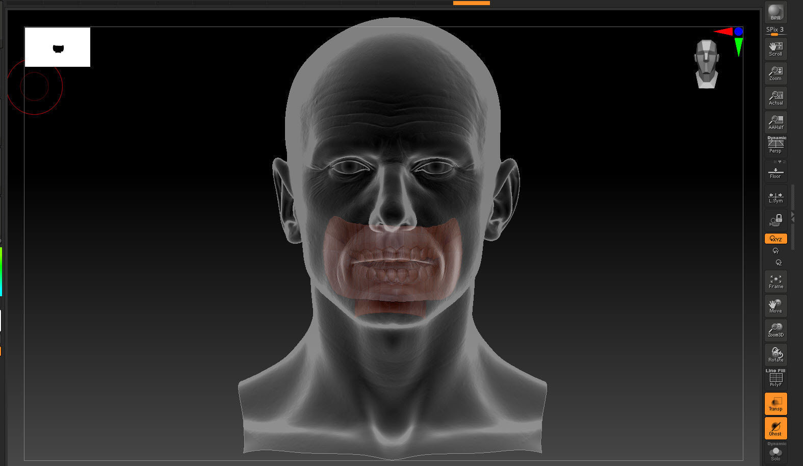 High quality male head Low-poly 3D model_8