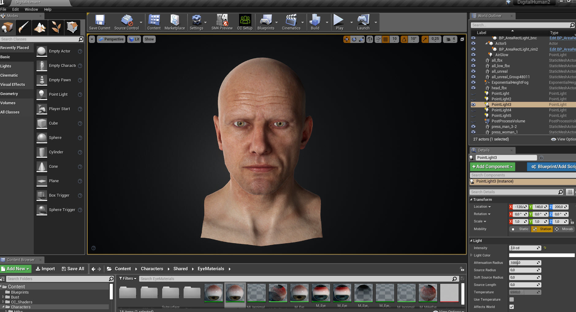 High quality male head Low-poly 3D model_5