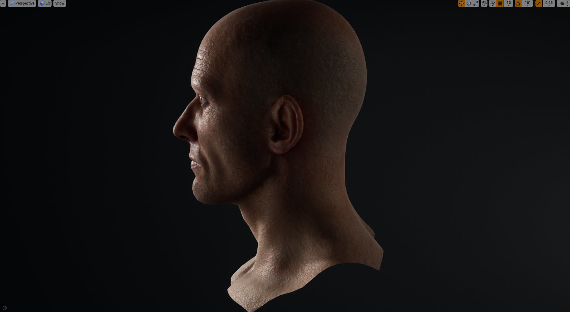 High quality male head Low-poly 3D model_2