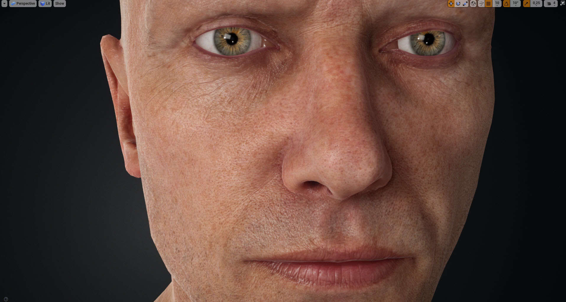 High quality male head Low-poly 3D model_3