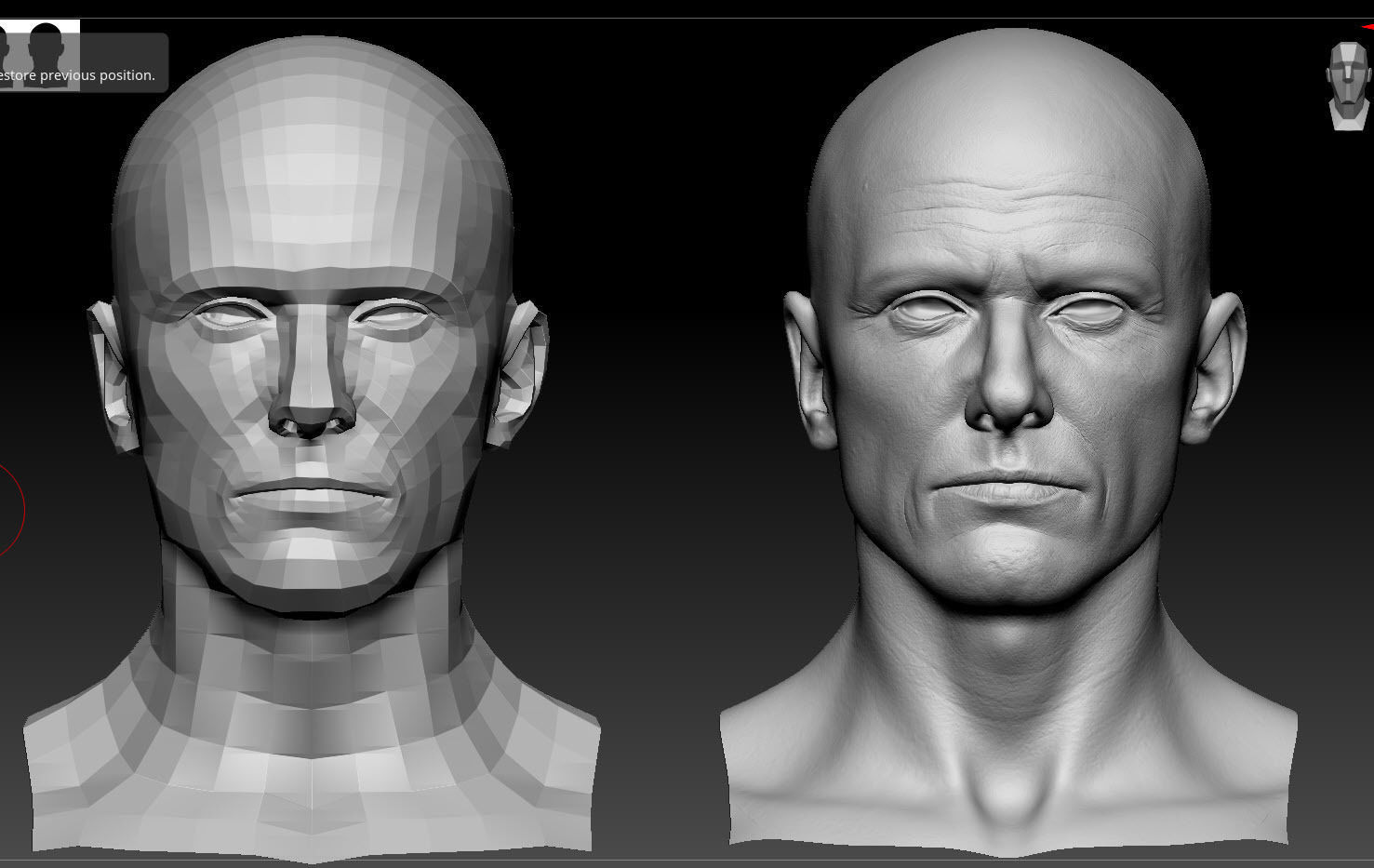 High quality male head Low-poly 3D model_6