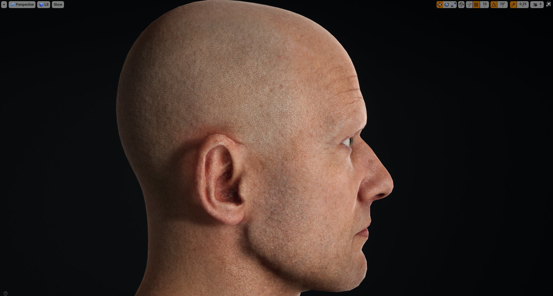High quality male head Low-poly 3D model_1