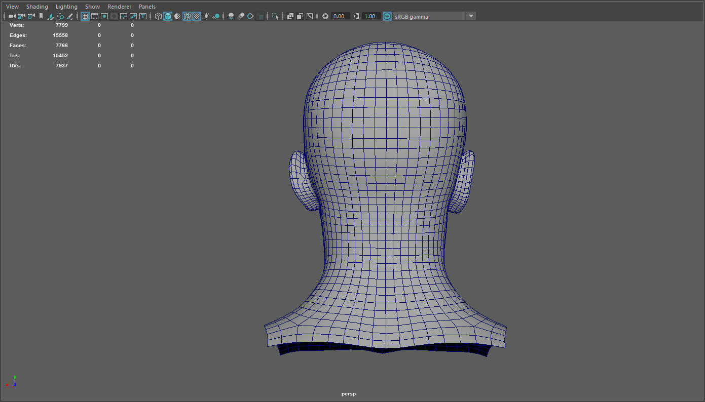 High quality male head Low-poly 3D model_12