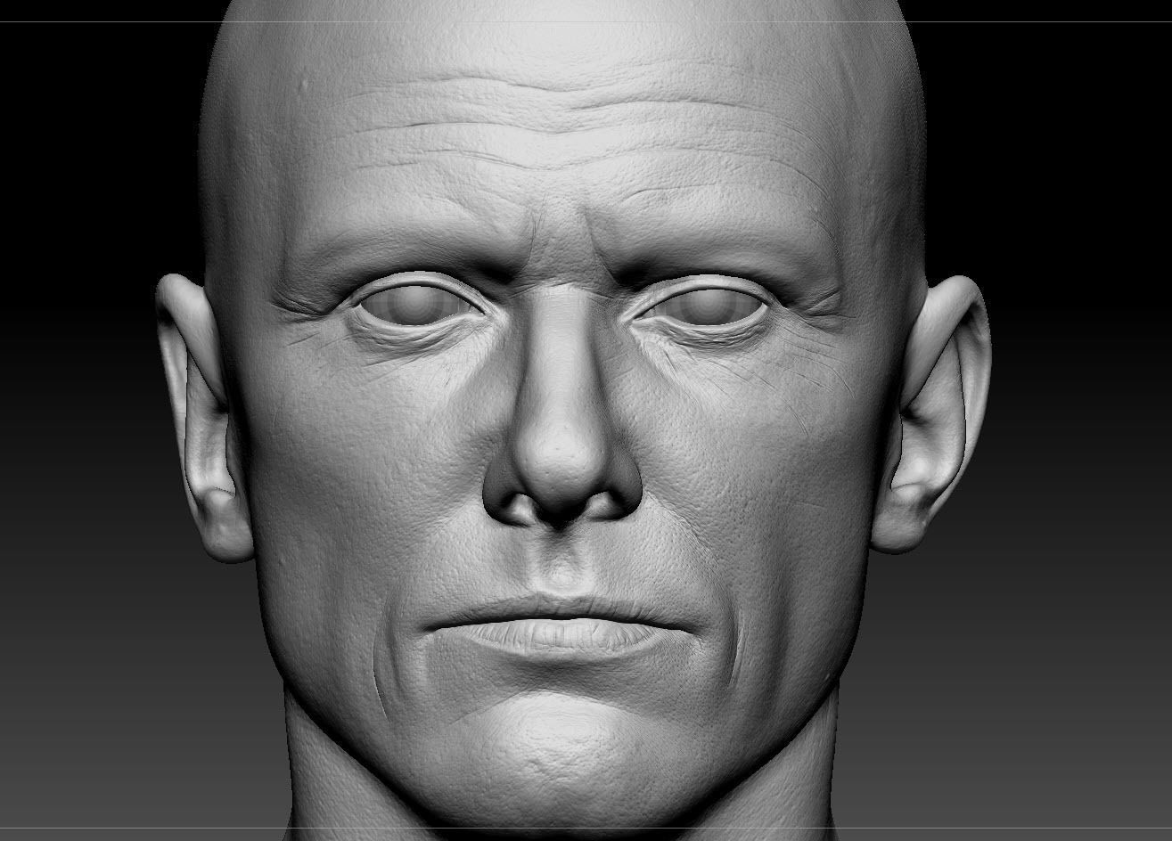 High quality male head Low-poly 3D model_7