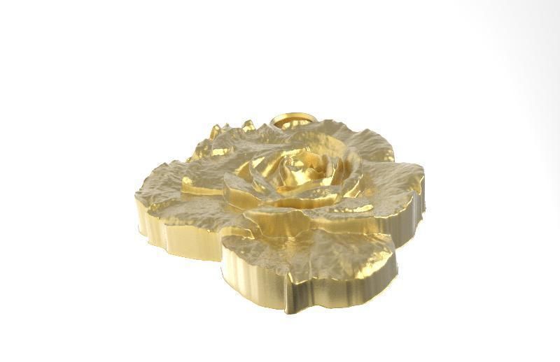 Rose pendant 1 3D print model_2