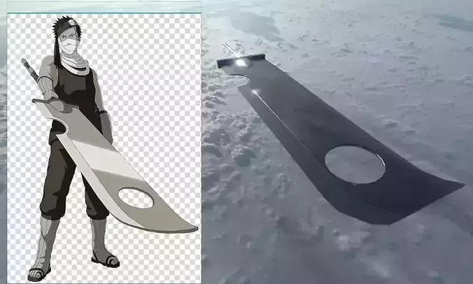 naruto zabuza sword 3D model