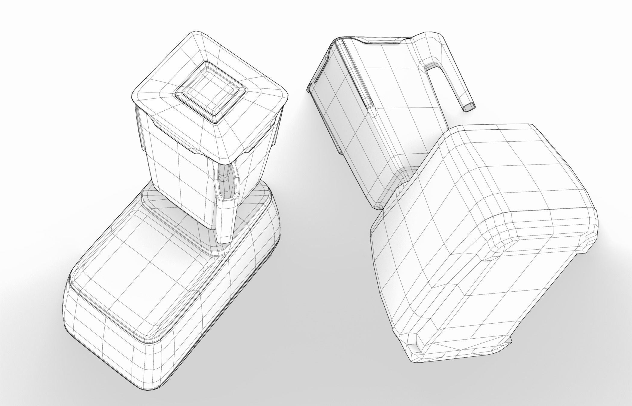 Kitchen Blender Blendtec Low-poly 3D model_8